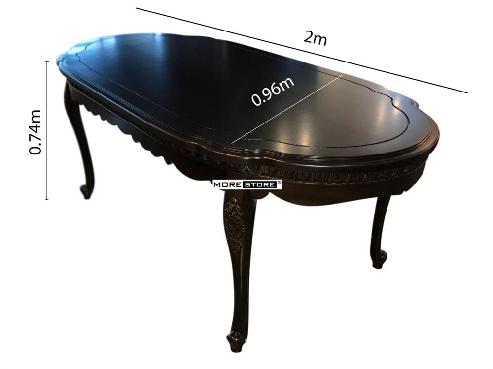 Bàn ăn tân cổ điển gỗ sồi phun sơn bệt